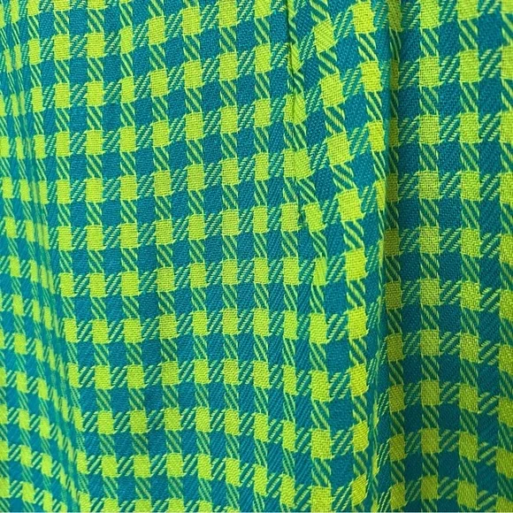 Vintage Green and Blue Houndstooth Skirt - Picture 2 of 8